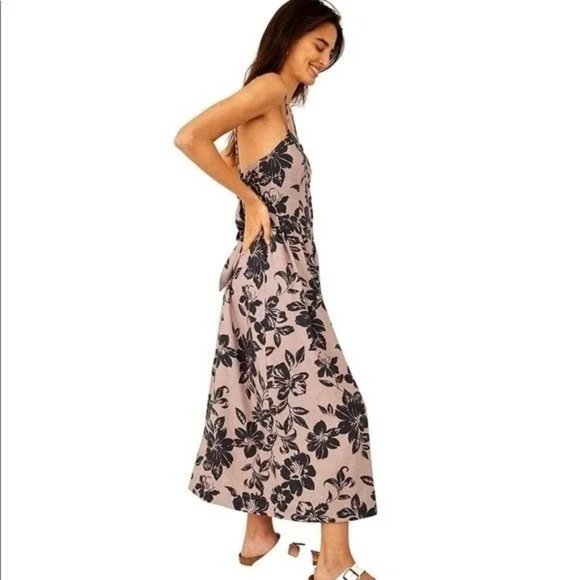 Free People The Perfect Sundress Slit Leg Spaghetti Strap Open Back Midi Dress - Picture 2 of 11